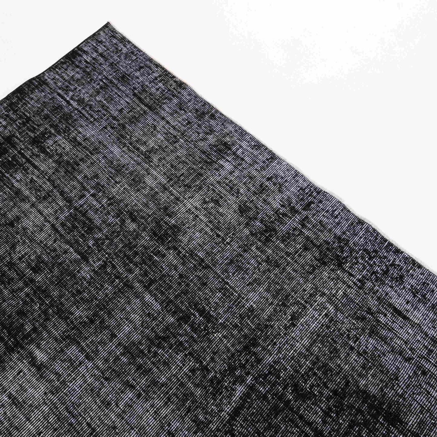 Oriental Rug Vintage Hand Knotted Wool On Cotton 193 x 295 Cm - 6' 4'' x 9' 9'' Black C002 ER12