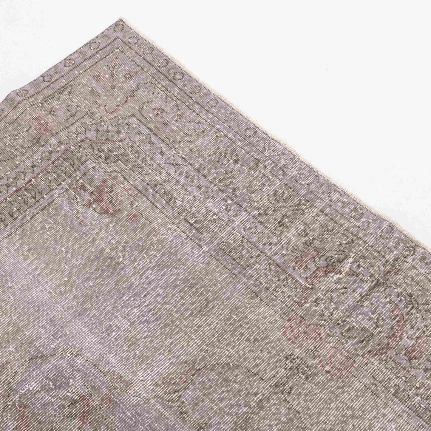 Alfombra oriental vintage anudada a mano de lana sobre algodón 193 x 316 cm - 6' 4'' x 10' 5'' rosa C004 ER23