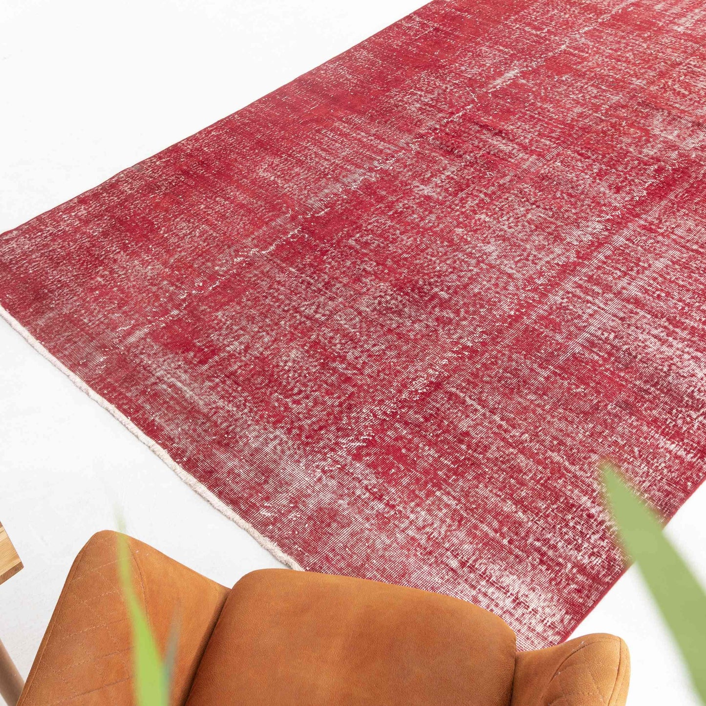 Oriental Rug Vintage Hand Knotted Wool On Cotton 205 x 287 Cm - 6' 9'' x 9' 5'' Red C014 ER23