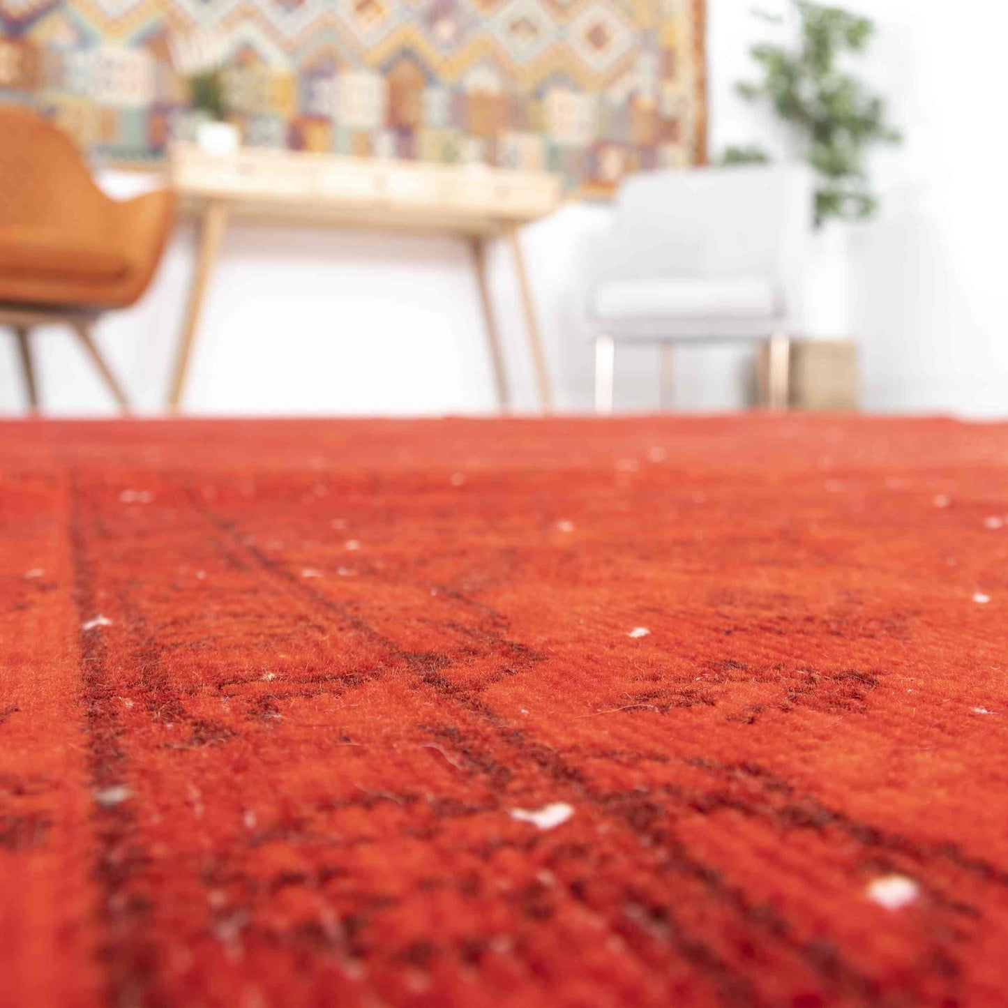 Oriental Rug Vintage Hand Knotted Wool On Cotton 205 x 313 Cm - 6' 9'' x 10' 4'' Red C014 ER23