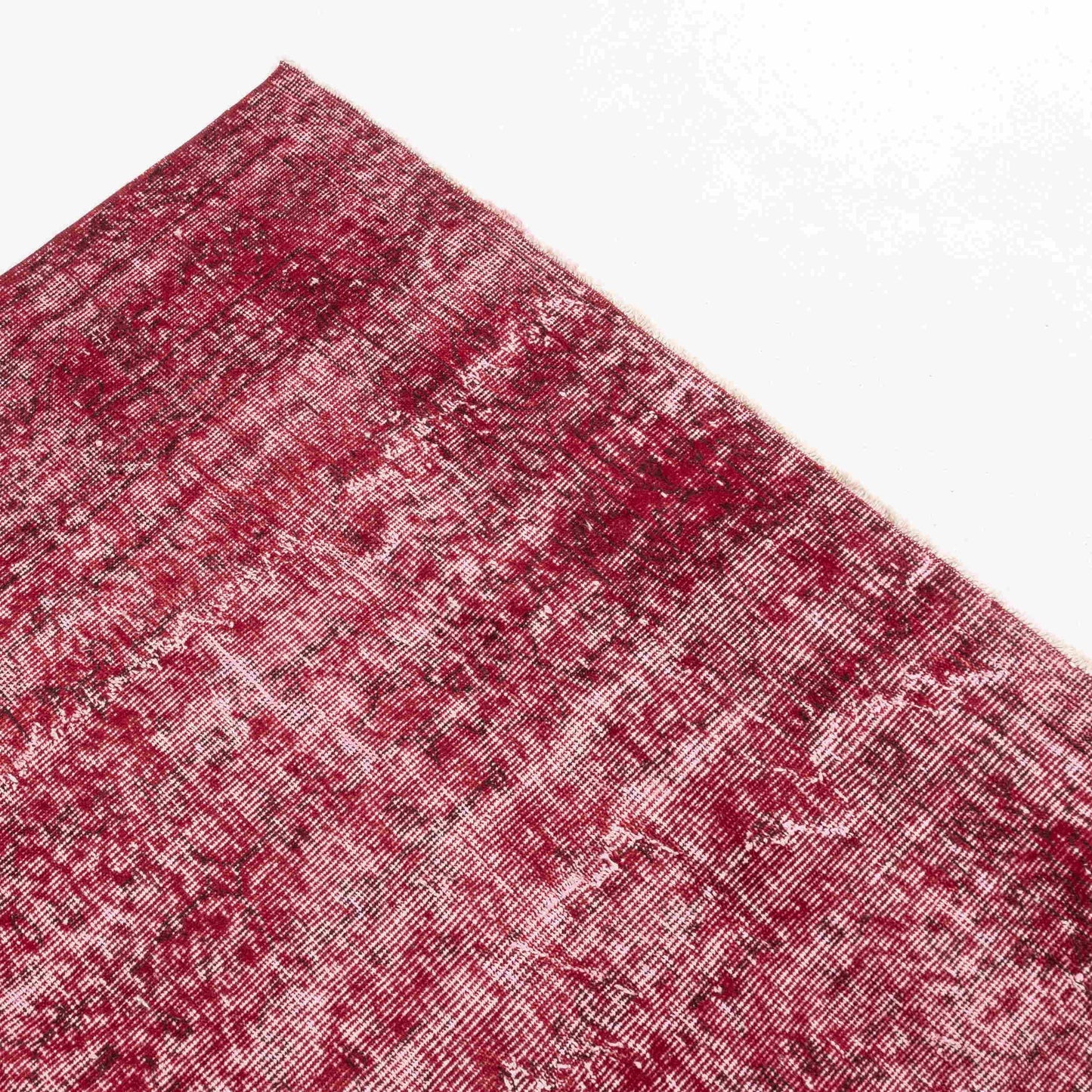 Oriental Rug Vintage Hand Knotted Wool On Cotton 225 x 208 Cm - 7' 5'' x 6' 10'' Red C014 ER12