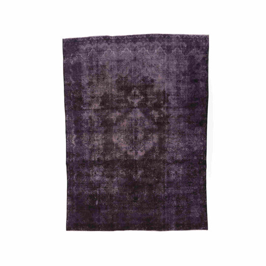 Oriental Rug Vintage Hand Knotted Wool On Cotton 277 x 388 Cm - 9' 2'' x 12' 9'' Purple C017 ER34