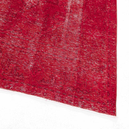 Oriental Rug Vintage Hand Knotted Wool On Cotton 285 x 377 Cm - 9' 5'' x 12' 5'' Red C014 ER34