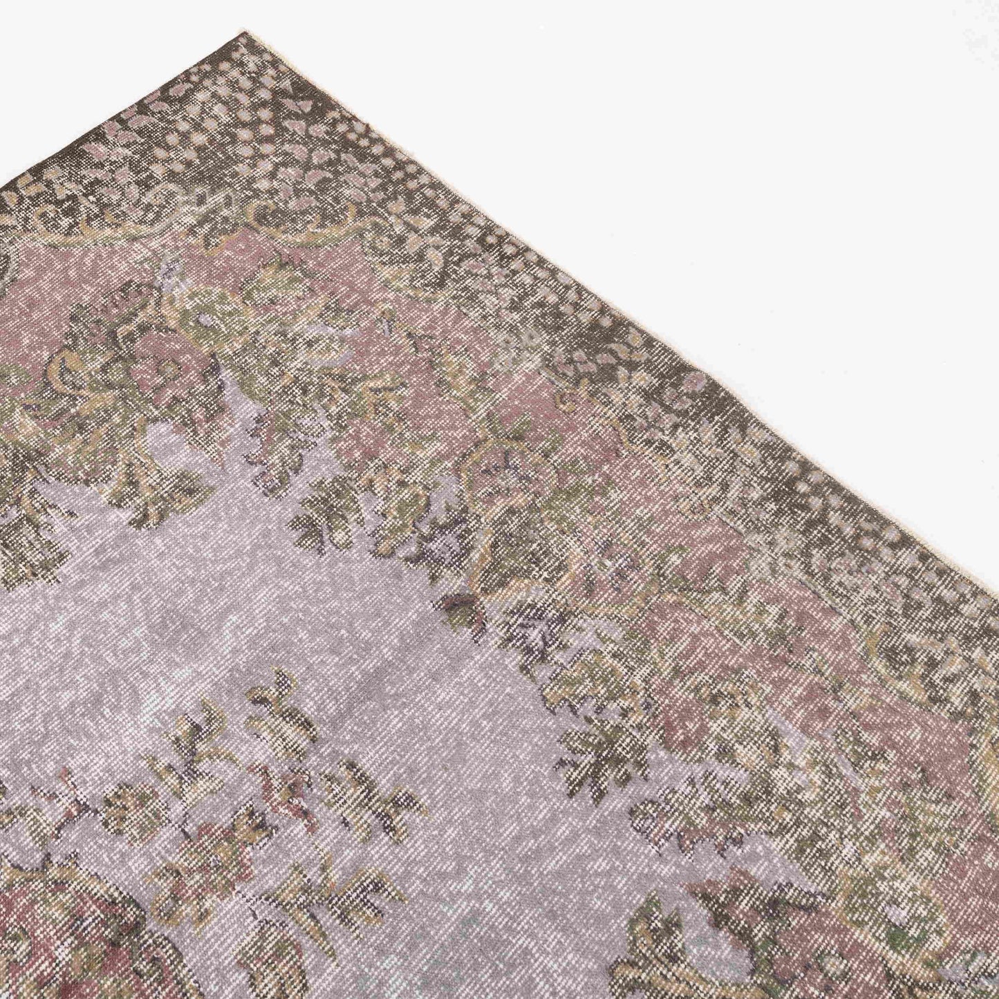 Alfombra oriental vintage hecha a mano de lana sobre algodón 181 x 312 cm - 6' x 10' 3'' rosa y arena ER12