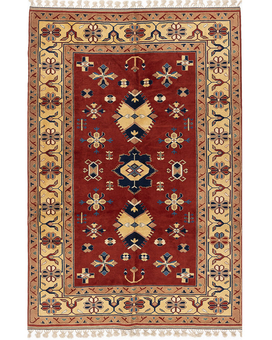 Oriental Rug Yoruk Hand Knotted Wool On Wool 220 X 320 Cm - 7' 3'' X 10' 6'' Red C014 ER23