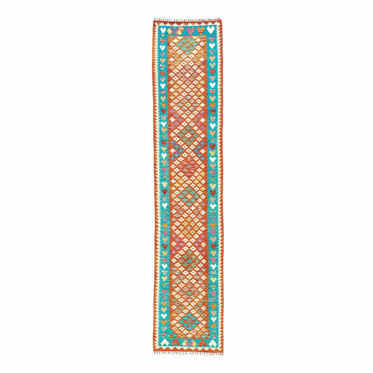 Oriental Turkish Runner Kilim Handmade Wool On Wool Kayseri 79 X 384 Cm - 2' 8'' X 12' 8'' Multicolor C016