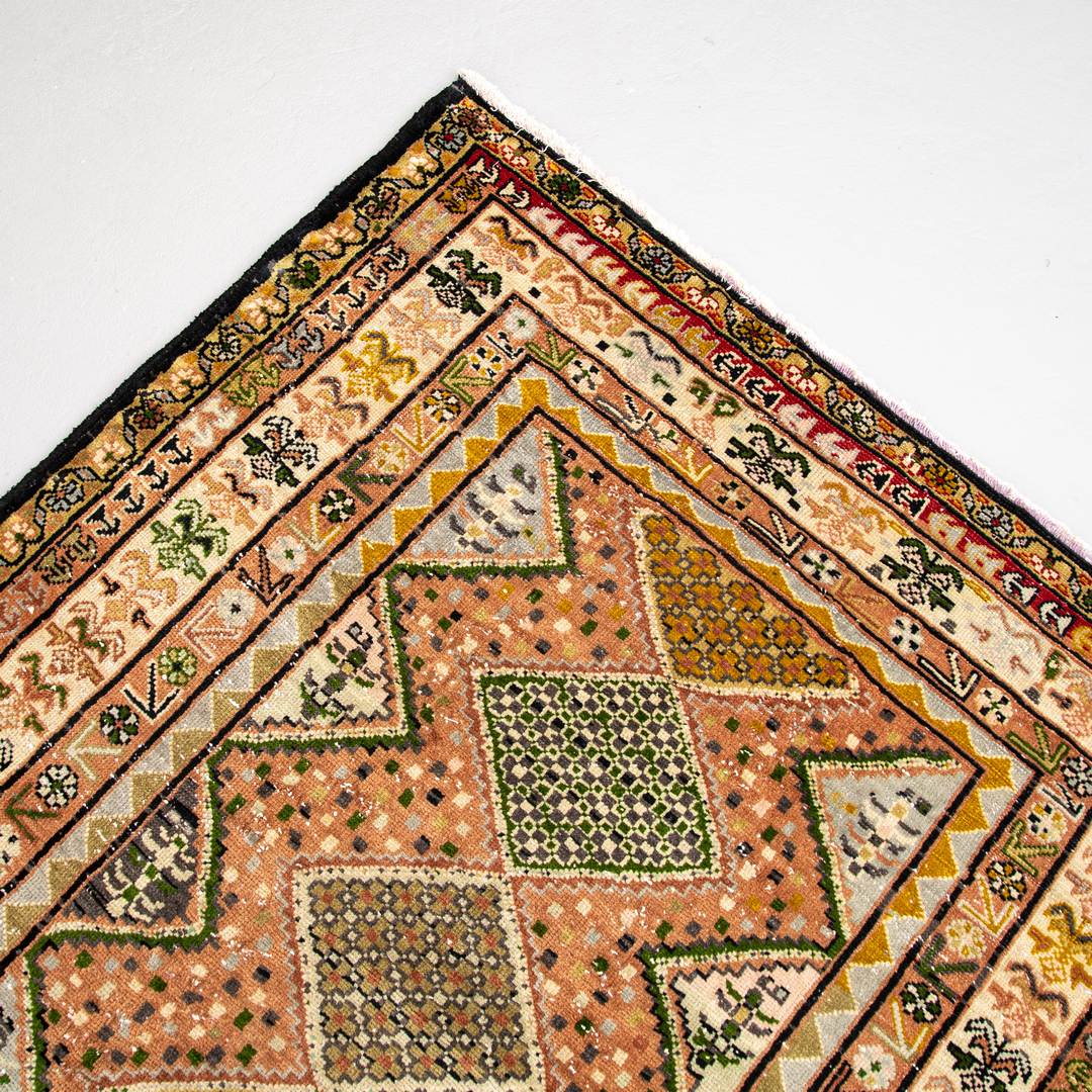 Oriental Turkish Runner Rug Handmade Wool On Cotton Anatolian 297 X 115 Cm - 9' 9'' X 3' 10'' Multicolor C016