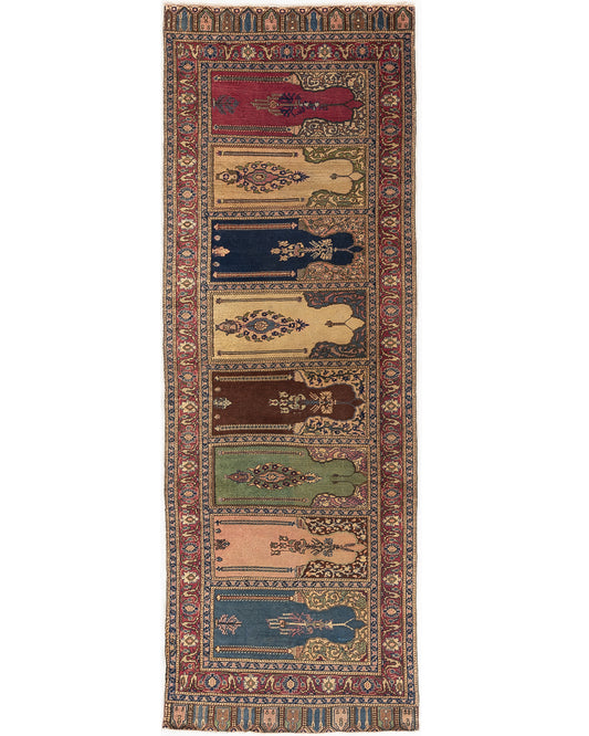 Oriental Turkish Runner Rug Handmade Wool On Cotton Kayseri 101 X 284 Cm - 3' 4'' X 9' 4'' Multicolor C016