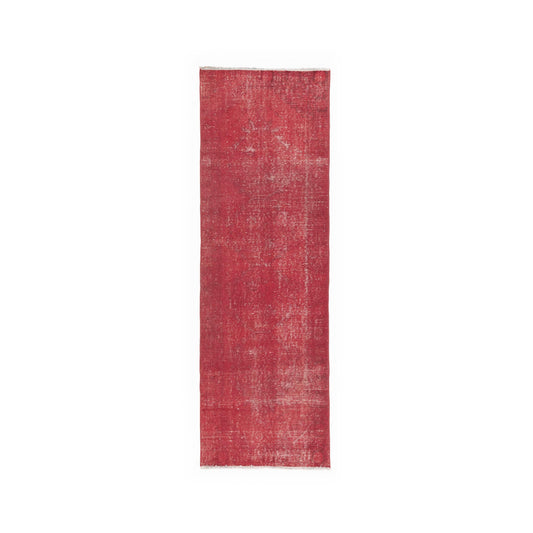 Oriental Turkish Runner Rug Handmade Wool On Cotton Vintage 90 x 290 Cm - 3' x 9' 7'' Red C014