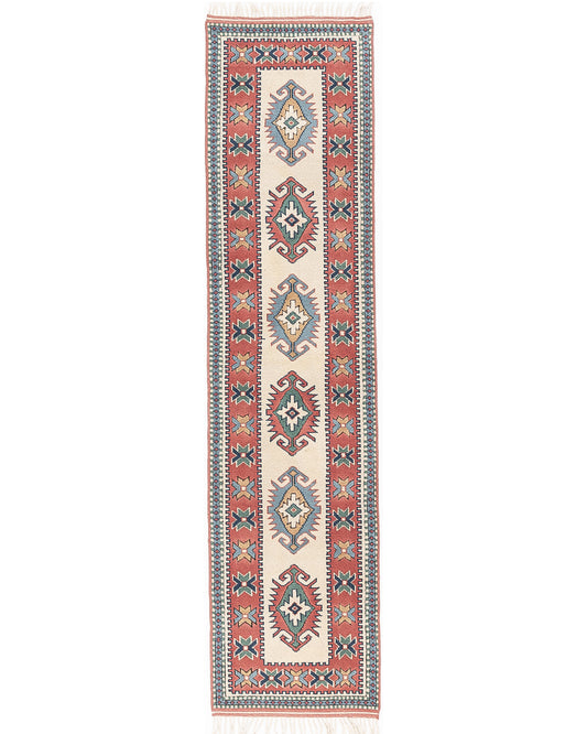 Oriental Turkish Runner Rug Handmade Wool On Wool Kars 83 X 345 Cm - 2' 9'' X 11' 4'' Multicolor C016