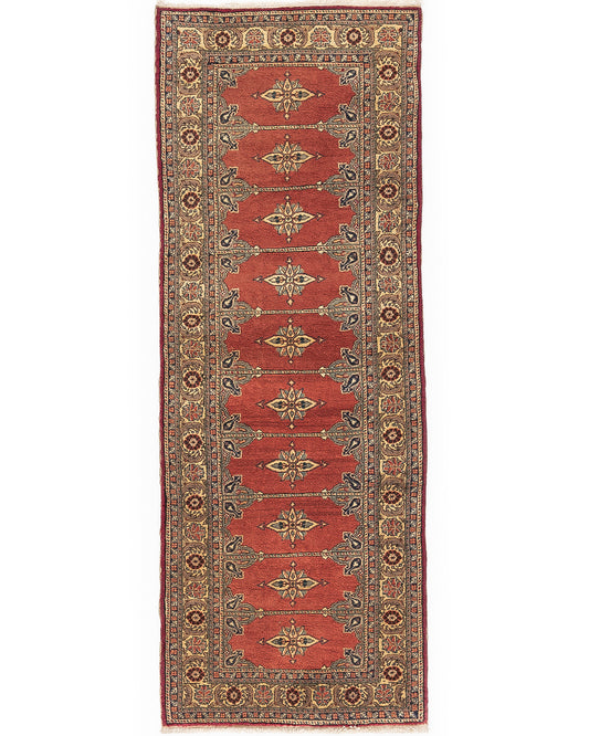 Oriental Turkish Runner Rug Handmade Wool On Wool Kayseri 92 X 250 Cm - 3' 1'' X 8' 3'' Red C014