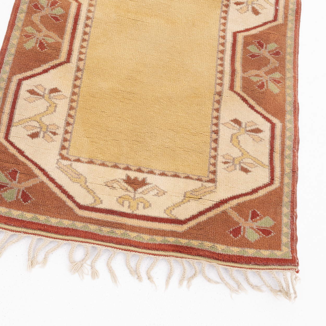 Oriental Turkish Runner Rug Handmade Wool On Wool Milas 72 X 241 Cm - 2' 5'' X 7' 11'' Sand C007