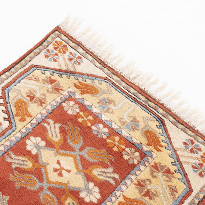 Oriental Turkish Runner Rug Handmade Wool On Wool Milas 80 X 279 Cm - 2' 8'' X 9' 2'' Orange C011