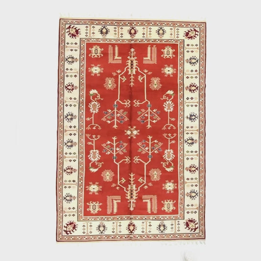 Oriental Rug Yoruk Hand Knotted Wool On Wool 195 X 297 Cm - 6' 5'' X 9' 9'' Red C014 ER23