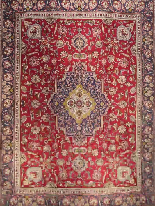 Oriental Rug Anatolian Hand Knotted Wool On Wool 300 X 400 Cm - 9' 11'' X 13' 2'' Red C014 ER34
