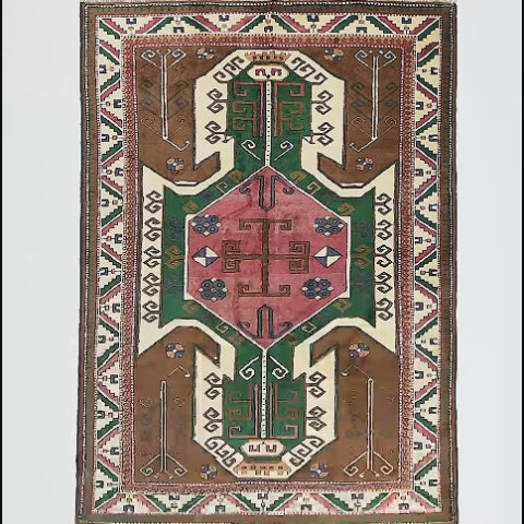 Oriental Rug Anatolian Hand Knotted Wool On Wool 200 X 292 Cm - 6' 7'' X 9' 7'' Brown C005 ER23