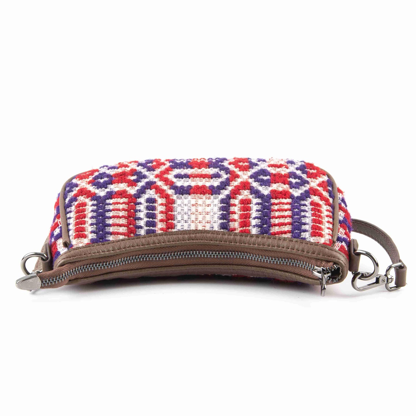 Women's Baguette Bag Crafted From Handmade Kilim and Real Leather
