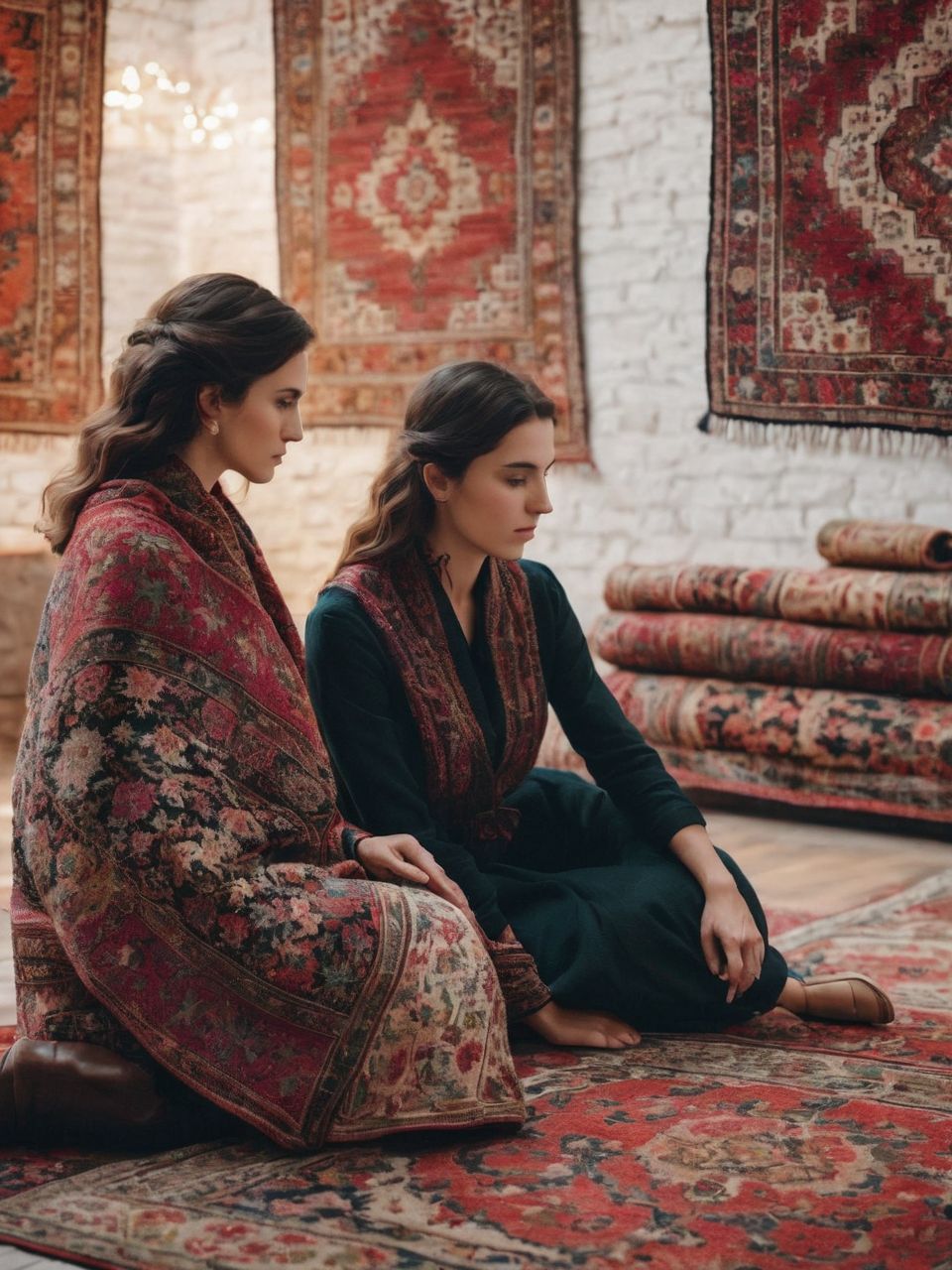 Woman Rugs Making Share Share