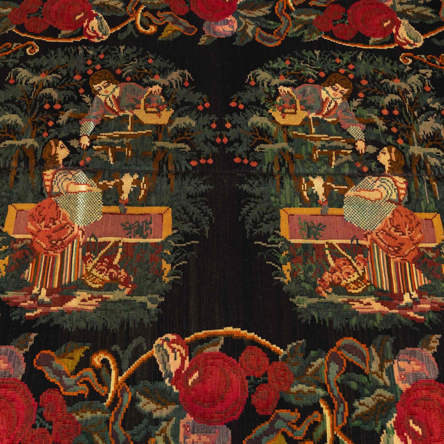 Handmade Gocmen Kilim Wool On Wool Oriental Unique 220 x 340 Cm - 7' 3'' x 11' 2'' Green C001 ER23