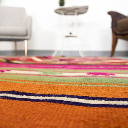 Oriental Kilim Anatolian Handmade Wool On Cotton 120 X 200 Cm - 4' X 6' 7'' Pink C004 ER01