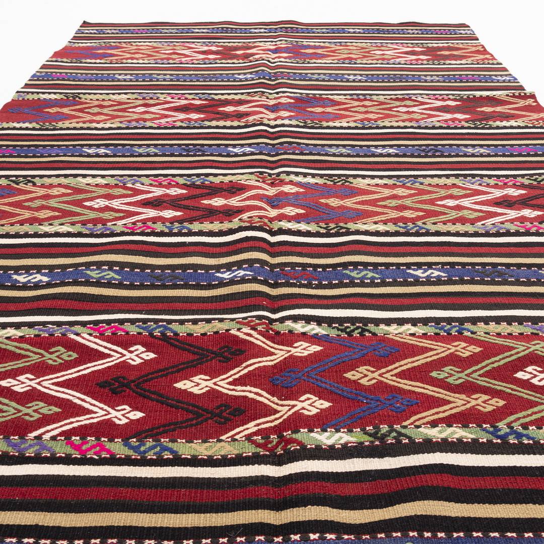 Oriental Kilim Anatolian Handmade Wool On Wool 156 X 288 Cm - 5' 2'' X 9' 6'' Multicolor C016 ER12