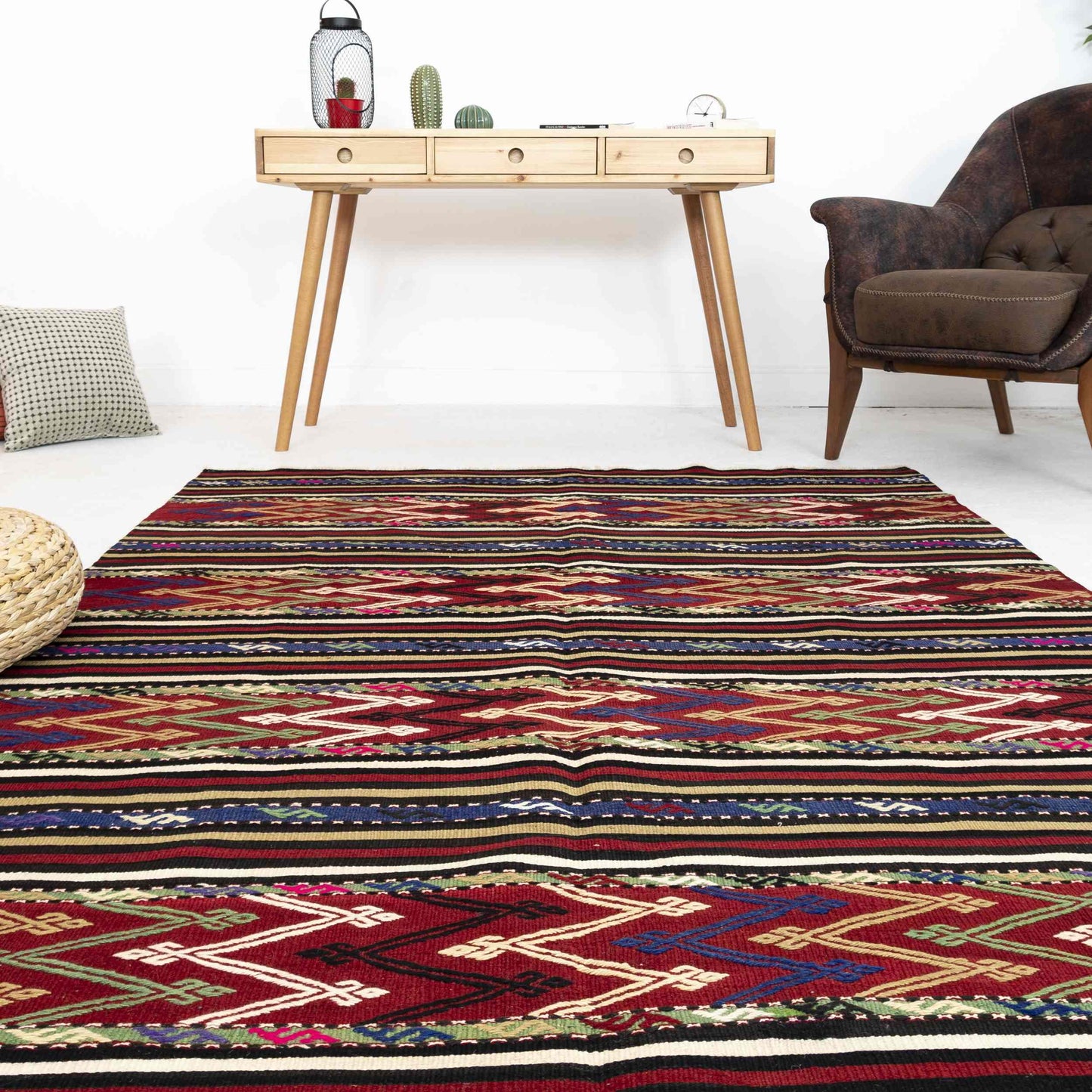 Oriental Kilim Anatolian Handmade Wool On Wool 156 X 288 Cm - 5' 2'' X 9' 6'' Multicolor C016 ER12