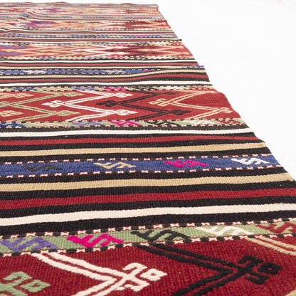 Oriental Kilim Anatolian Handmade Wool On Wool 156 X 288 Cm - 5' 2'' X 9' 6'' Multicolor C016 ER12