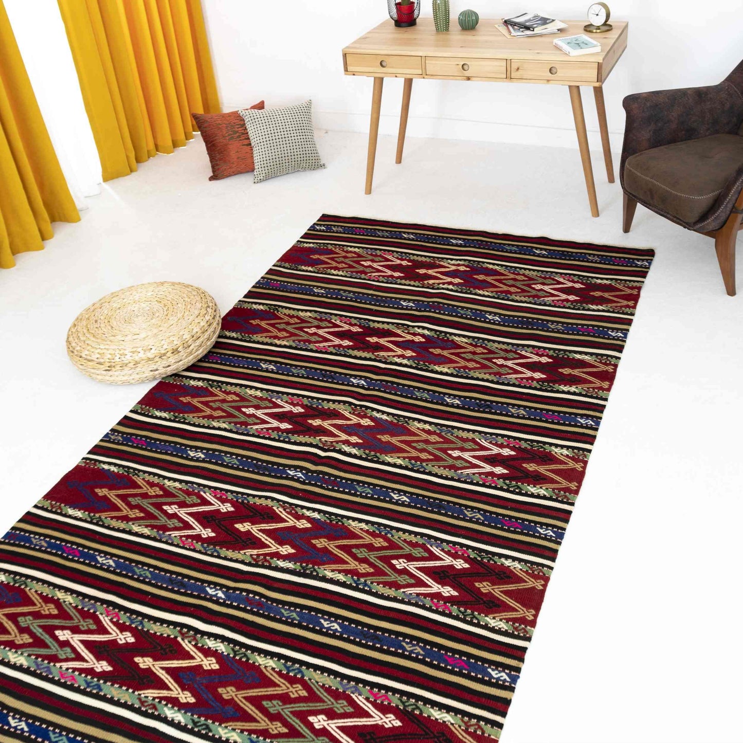 Oriental Kilim Anatolian Handmade Wool On Wool 156 X 288 Cm - 5' 2'' X 9' 6'' Multicolor C016 ER12