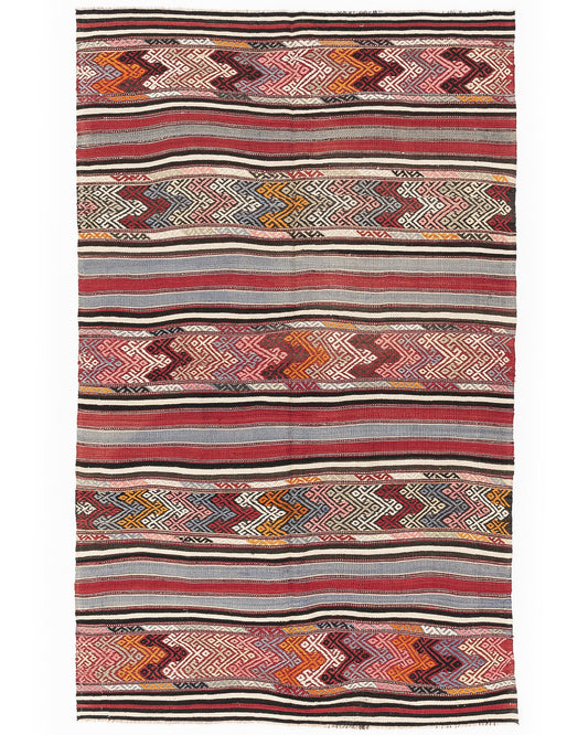 Oriental Kilim Anatolian Handmade Wool On Wool 160 X 260 Cm - 5' 3'' X 8' 7'' Multicolor C016 ER12