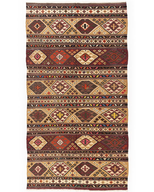 Oriental Kilim Anatolian Handmade Wool On Wool 164 X 310 Cm - 5' 5'' X 10' 3'' Stone C009 ER12