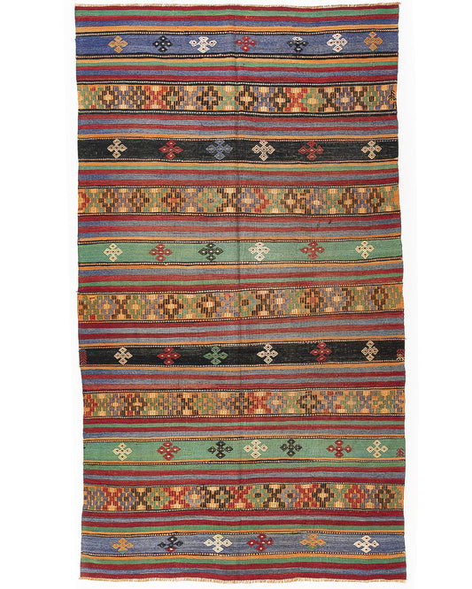 Oriental Kilim Anatolian Handmade Wool On Wool 169 X 305 Cm - 5' 7'' X 10' 1'' Multicolor C016 ER12