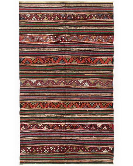 Oriental Kilim Anatolian Handmade Wool On Wool 170 X 305 Cm - 5' 7'' X 10' 1'' Multicolor C016 ER12