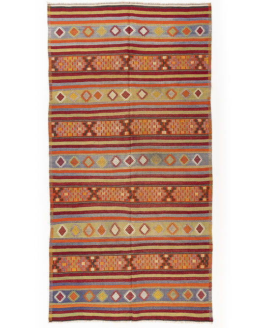 Oriental Kilim Anatolian Handmade Wool On Wool 170 X 330 Cm - 5' 7'' X 10' 10'' Orange C011 ER12