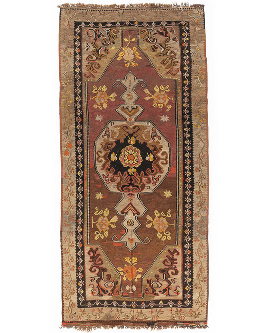 Oriental Kilim Anatolian Handmade Wool On Wool 184 X 409 Cm - 6' 1'' X 13' 6'' Stone C009 ER23