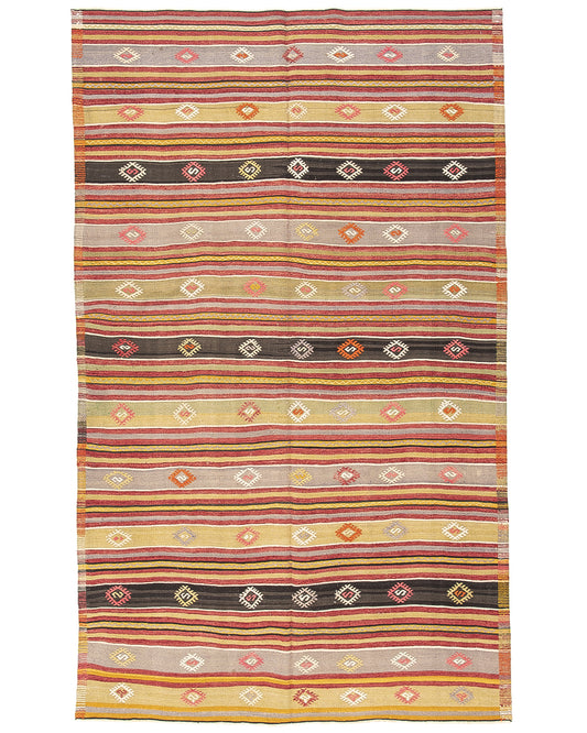 Oriental Kilim Anatolian Handmade Wool On Wool 190 X 310 Cm - 6' 3'' X 10' 3'' Orange C011 ER23