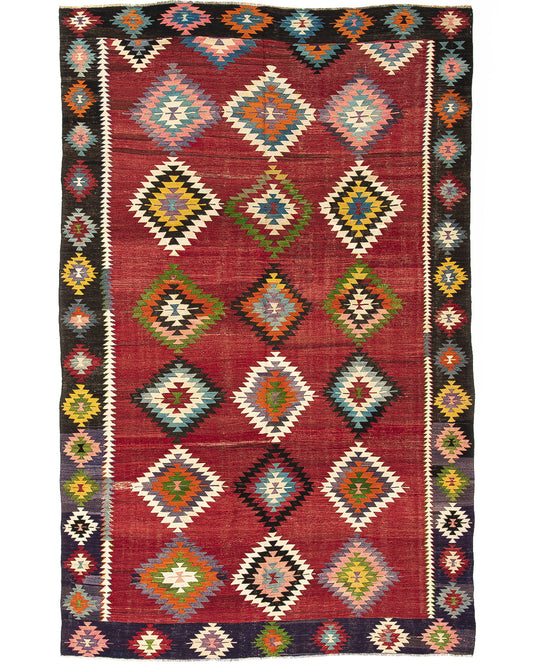 Oriental Kilim Anatolian Handmade Wool On Wool 205 X 320 Cm - 6' 9'' X 10' 6'' Red C014 ER23