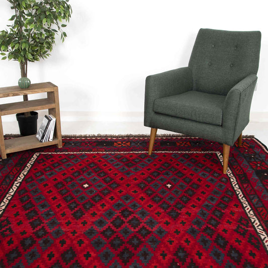 Oriental Kilim Anatolian Handmade Wool On Wool 240 X 309 Cm - 7' 11'' X 10' 2'' Red C014 ER23