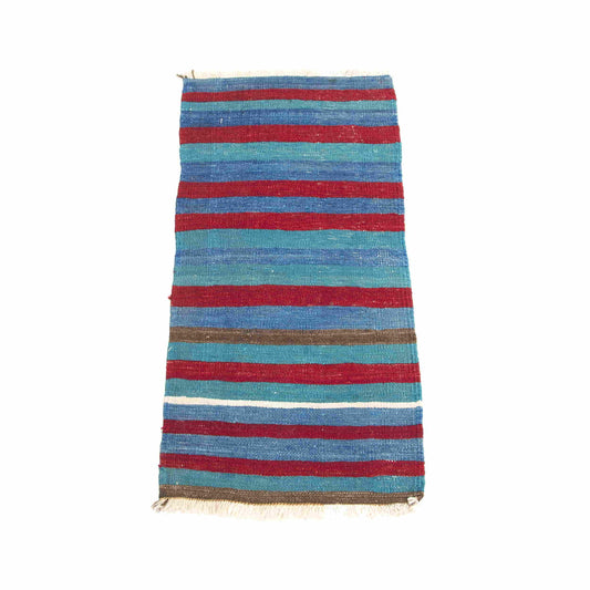 Oriental Kilim Anatolian Handmade Wool On Wool 41 X 87 Cm - 1' 5'' X 2' 11'' Blue C010 ER01