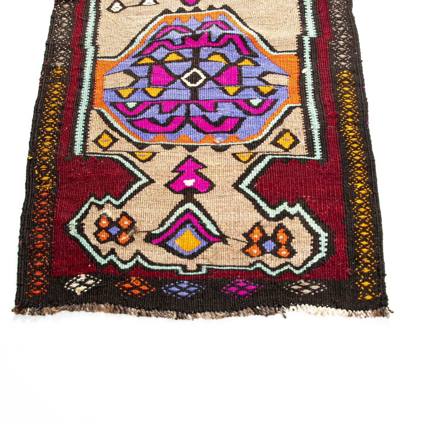 Oriental Kilim Anatolian Handmade Wool On Wool 60 X 90 Cm - 2' X 3' Multicolor C016 ER01