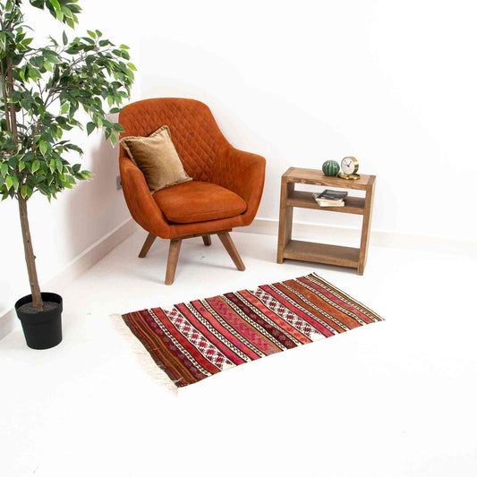 Oriental Kilim Anatolian Handmade Wool On Wool 61 X 114 Cm - 2' 1'' X 3' 9'' Multicolor C016 ER01