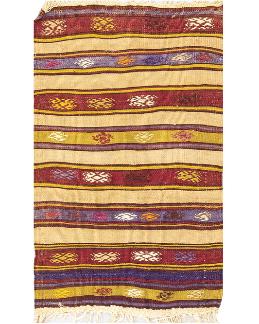 Oriental Kilim Anatolian Handmade Wool On Wool 63 X 100 Cm - 2' 1'' X 3' 4'' Yellow C006 ER01