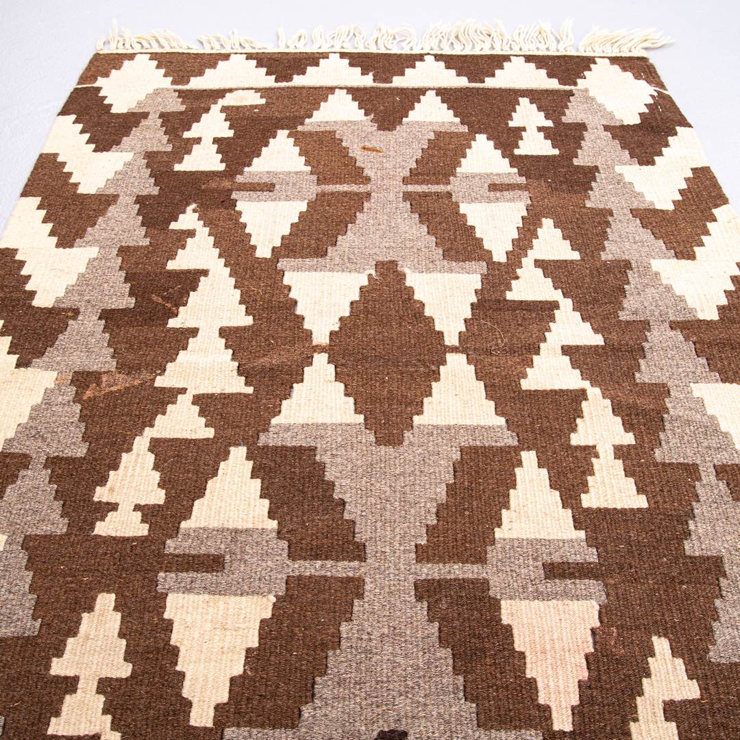 Oriental Kilim Anatolian Handmade Wool On Wool 74 X 104 Cm - 2' 6'' X 3' 5'' Brown C005 ER01