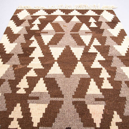 Oriental Kilim Anatolian Handmade Wool On Wool 74 X 104 Cm - 2' 6'' X 3' 5'' Brown C005 ER01