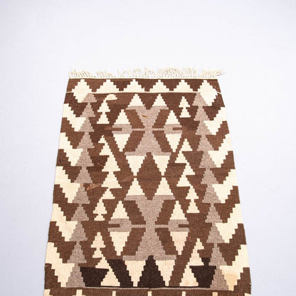 Oriental Kilim Anatolian Handmade Wool On Wool 74 X 104 Cm - 2' 6'' X 3' 5'' Brown C005 ER01