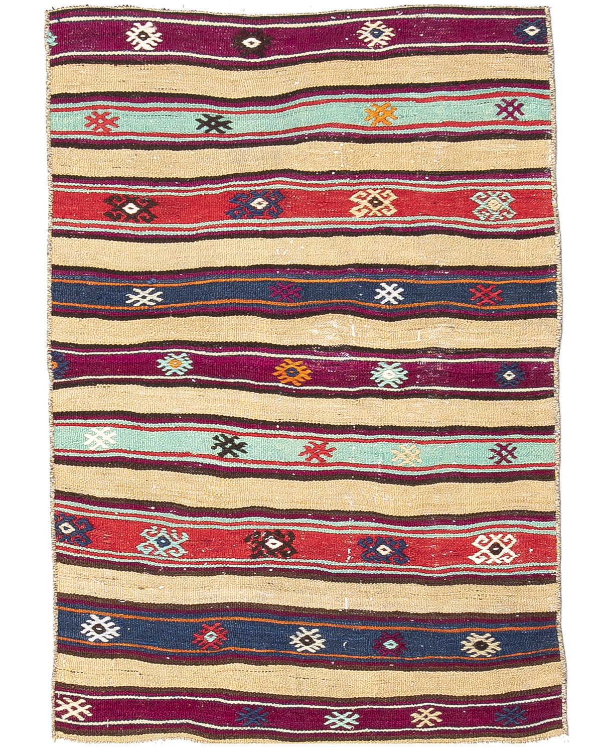 Oriental Kilim Anatolian Handmade Wool On Wool 76 X 110 Cm - 2' 6'' X 3' 8'' Multicolor C016 ER01