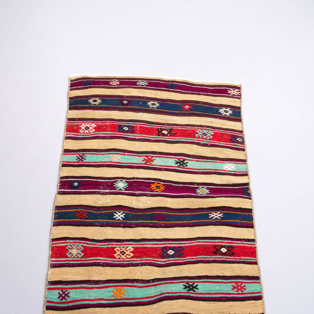 Oriental Kilim Anatolian Handmade Wool On Wool 76 X 110 Cm - 2' 6'' X 3' 8'' ER01