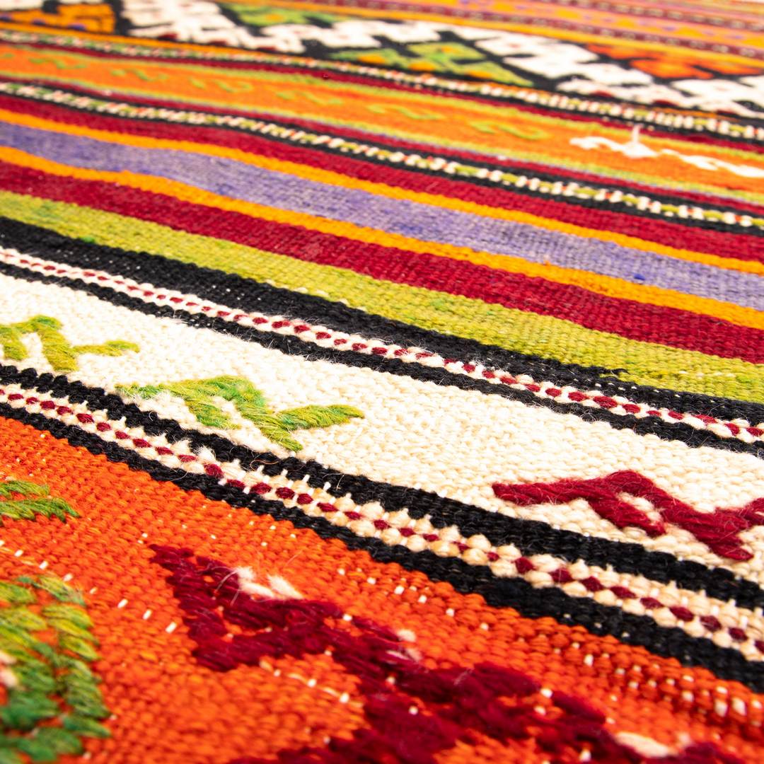 Oriental Kilim Anatolian Handmade Wool On Wool 87 X 93 Cm - 2' 11'' X 3' 1'' ER01