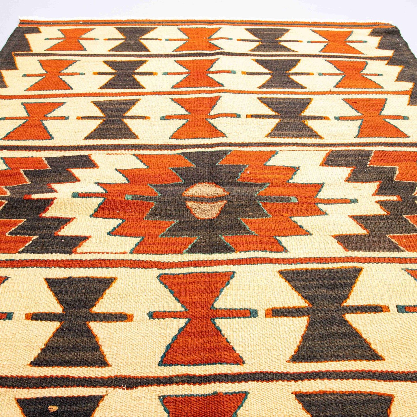 Oriental Kilim Anatolian Handmade Wool On Wool 100 X 135 Cm - 3' 4'' X 4' 6'' Red C014 ER01