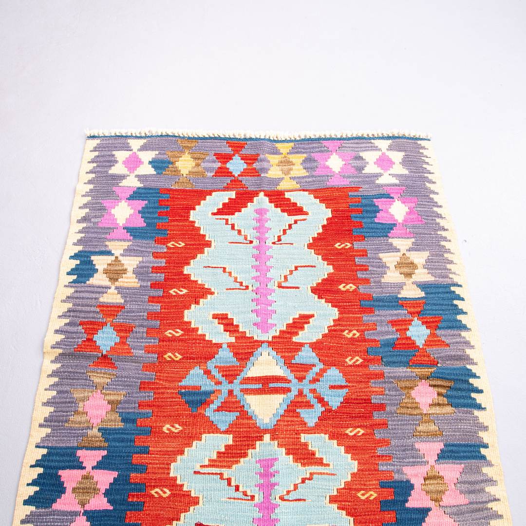 Oriental Kilim Anatolian Handmade Wool On Wool 102 X 140 Cm - 3' 5'' X 4' 8'' ER01