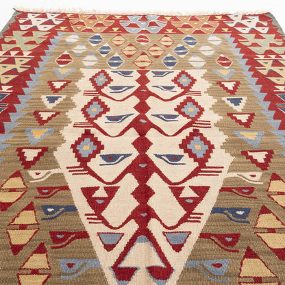 Oriental Kilim Anatolian Handmade Wool On Wool 116 X 162 Cm - 3' 10'' X 5' 4'' Red C014 ER01